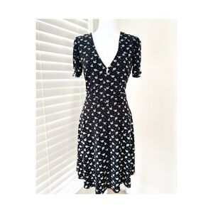 Simons Black and White Floral Midi Dress